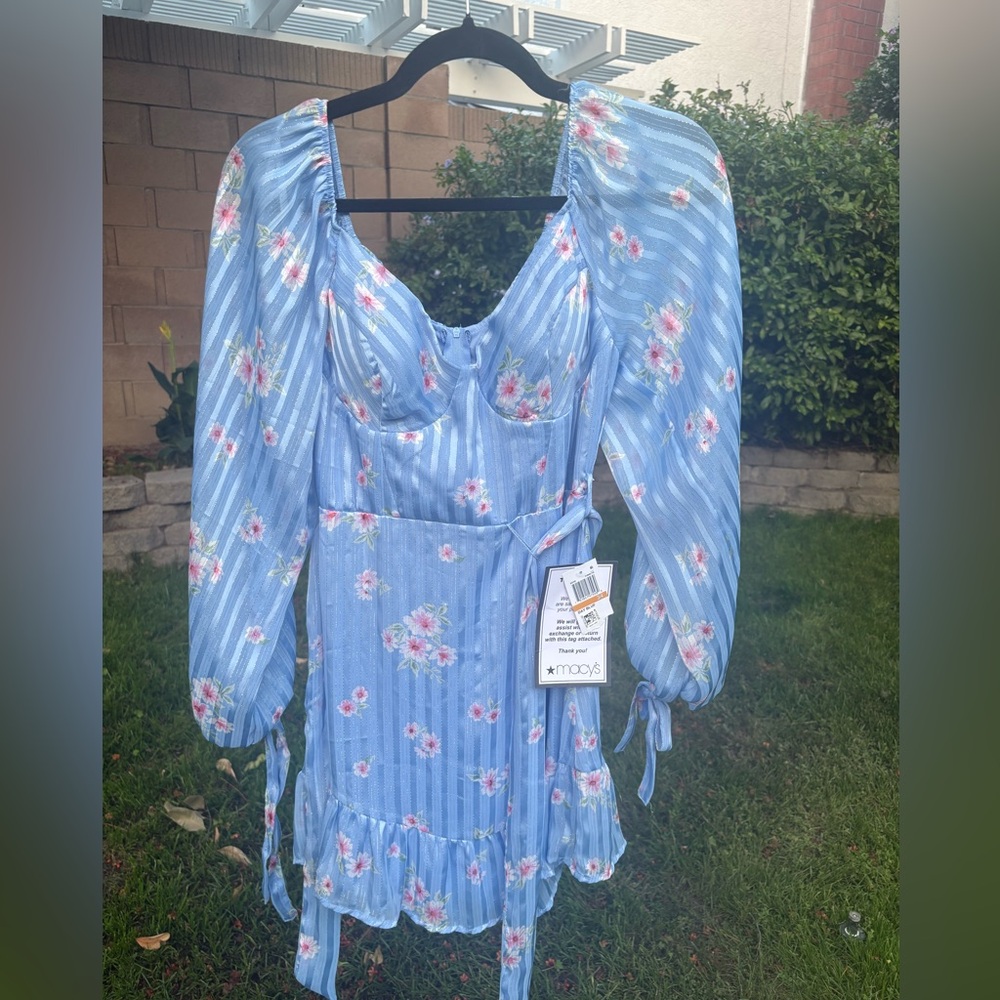 B Darlin Light Blue Floral Dress